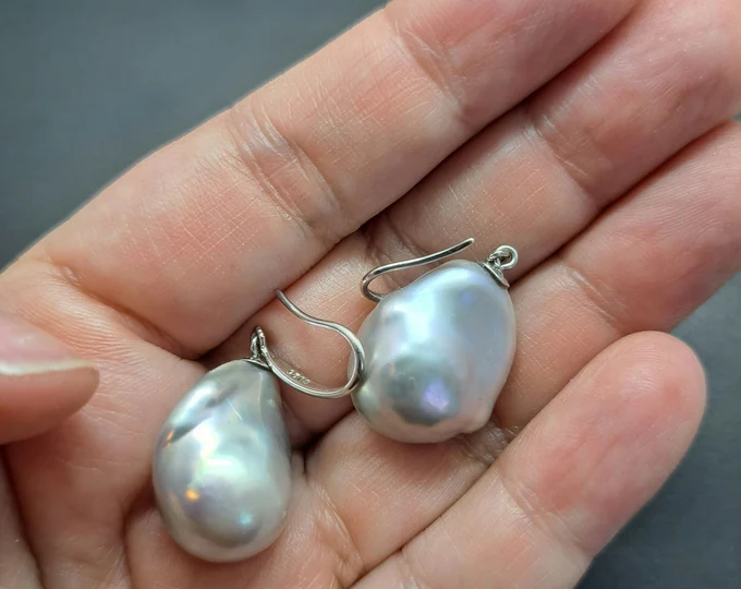 grey baroque earrings me